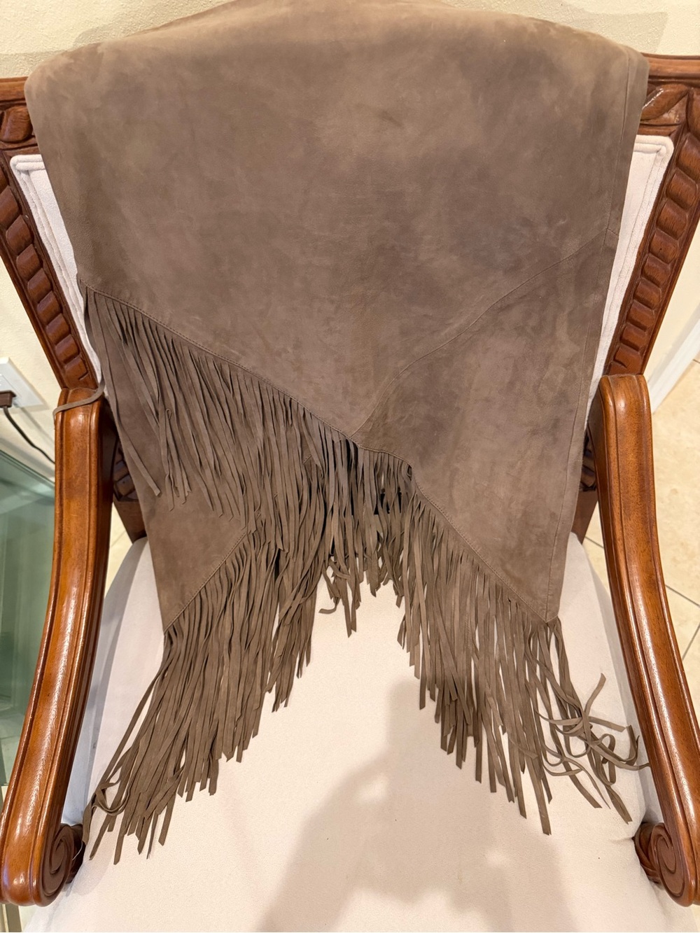 Walter Baker Faux Suede Asymmetrical Fringed Skirt- like new - Picture 6 of 8